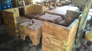 Model Meja dari Limbah Kayu Jati