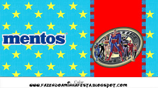 La Liga de la Justicia: Etiquetas para Candy Buffet para Imprimir Gratis. tiquetas Mentos de La Liga de la Justicia para imprimir gratis.
