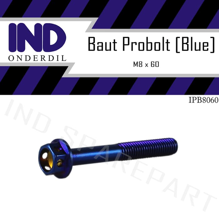 Baut-Baud Probolt-Pro Bolt Biru-Blue M8X60-8X60-8 X 60 Drat-Kunci 12 Ayo Order
