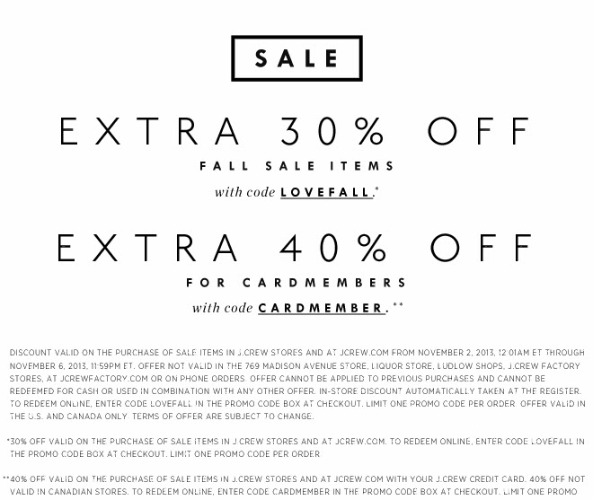 J.Crew Aficionada: Enjoy 30% Off Fall Sale Online (40% Off for ...