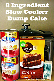 3 Ingredient Slow Cooker Dump Cake. Use your own favorite combo -- yellow cake with apple pie, white cake with blueberry, etc!!