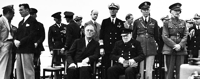 President Roosevelt and Prime Minister Churchill at Placentia Bay, 9 August 1941 worldwartwo.filminspector.com