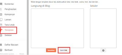 Cara mengedit template blogger edit html dari blogger