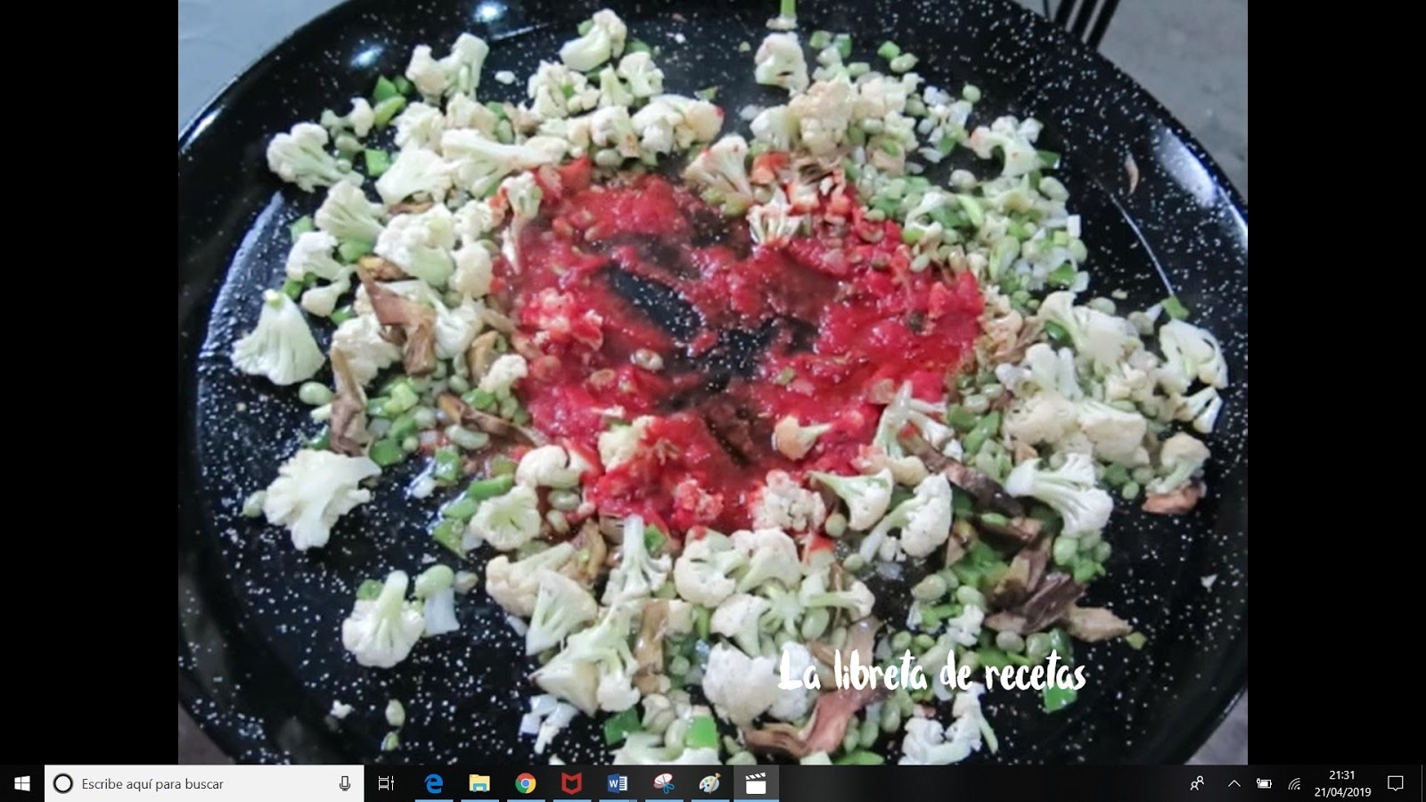 La libreta de recetas PAELLA DE VERDURAS COL Y BACALAO