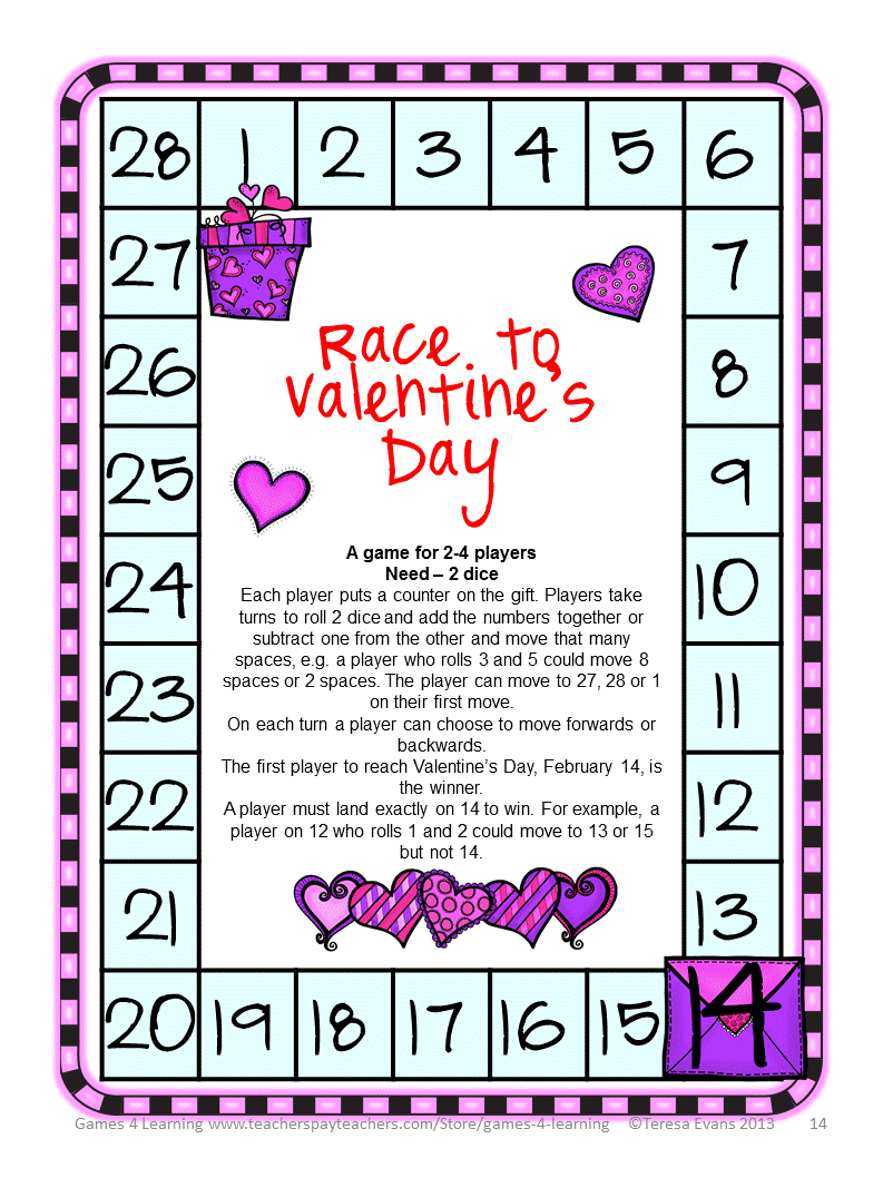 Fun Games 4 Learning: Valentine's Day Math Freebies