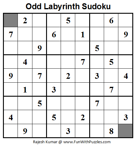 Odd Labyrinth Sudoku (Daily Sudoku League #65)
