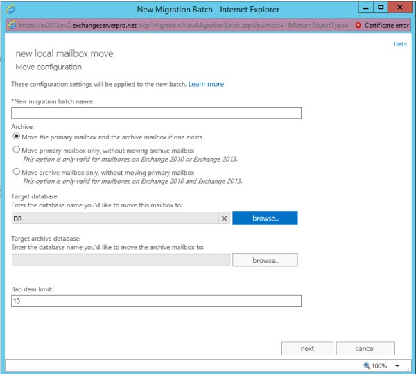 Moving Mailboxes in Exchange Server 2013 using Shell and EAC