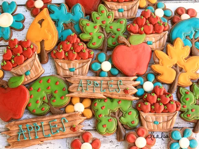 How to make decorated apple bushel cookies