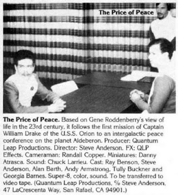 Artículo original sobre "The Price of Peace" aparecido en la revista Cinemagic  (Starlog) nº16, 1982, pág.11