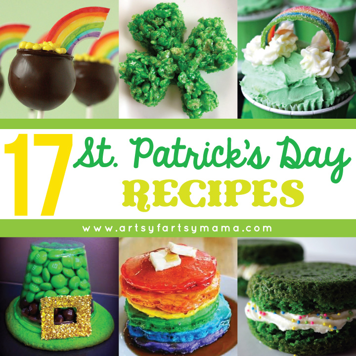 17 St. Patrick's Day Recipes at artsyfartsymama.com #StPatricksDay #recipes