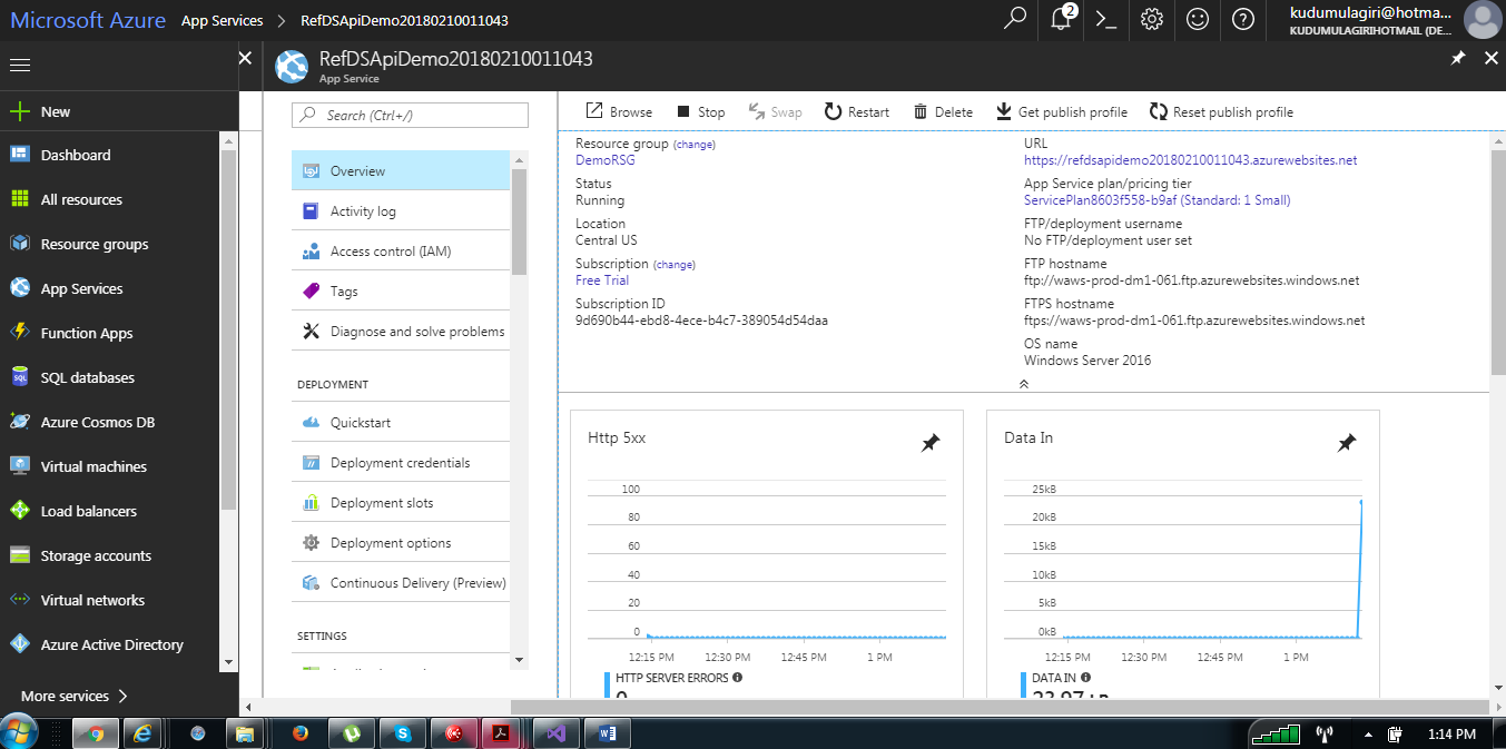 Create Web Api and publish on Azure App Service