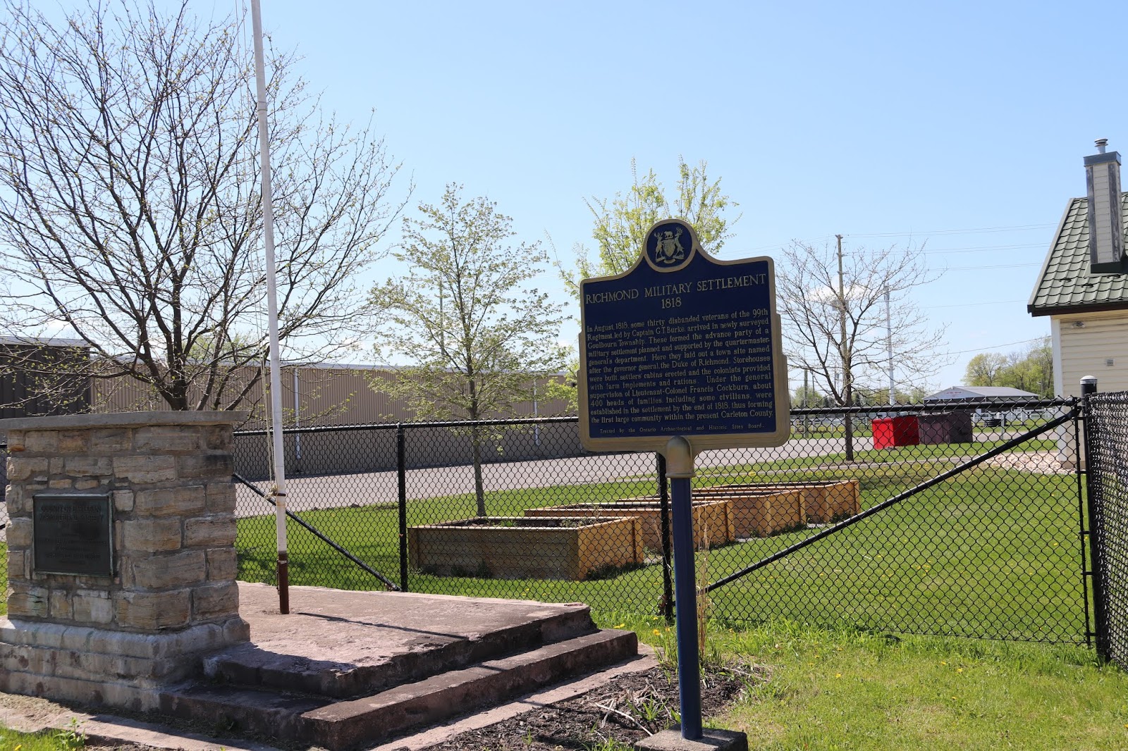 Memorials in Ottawa Richmond Military Settlement Plaque
