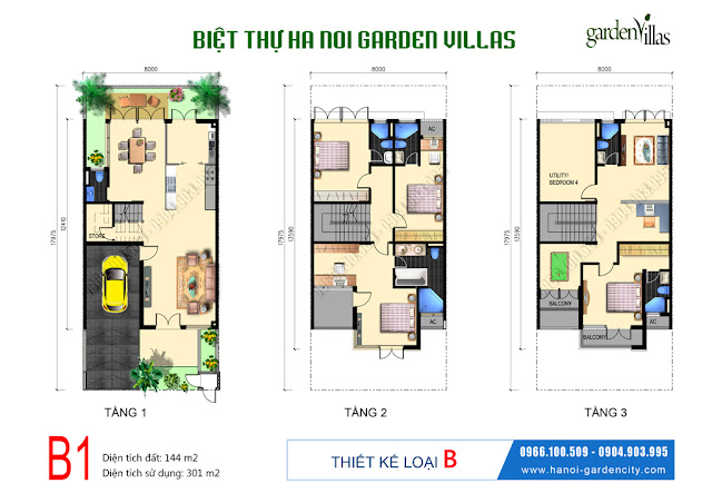 Thiết kế loại B biệt thự liền kề Garden Villas Biệt thự liền kề Garden Villas, biệt thự liền kể Long Biên, biệt thự garden City, biệt thự Arden Park