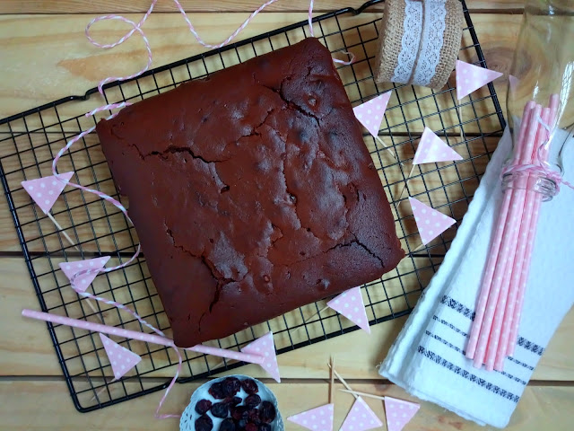 Brownie chocolate arándanos jalea nueces Cuca postre fácil rápido sencillo