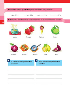 Apoyo Primaria Español 1er grado lección 7 Las frutas que compro María 