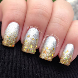 gold silver nails ombre nail glitter designs gradient tips dainty tip sparkle golden april polish acrylics hansen sally celeb xmas