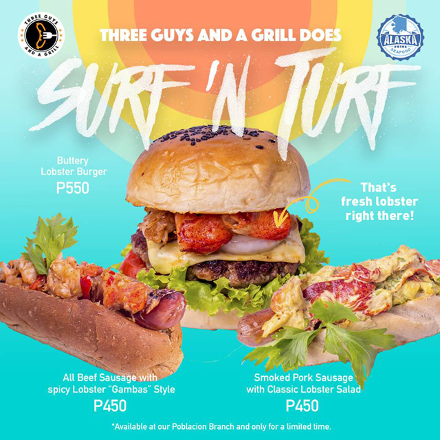 Three Guys and a Grill Offers Lobster Cheeseburger Where In Bacolod