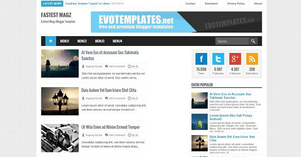 Fastest Magz Premium Blogger Template Clone Nulled Codecanyon 