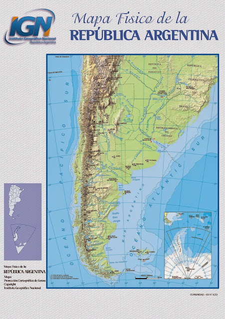 Mapa físico da Argentina