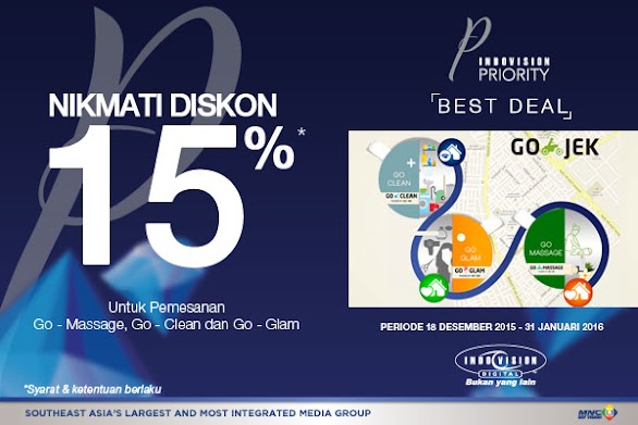 Diskon 15% Go-Jek untuk Anda Pelanggan Indovision