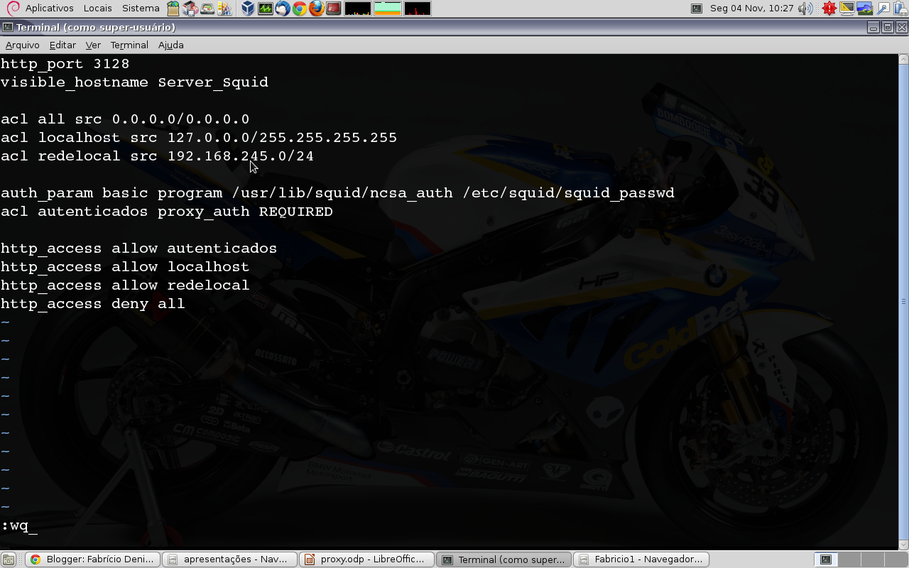 Fabr cio Denis Perez INSTALANDO E CONFIGURANDO O PROXY SQUID
