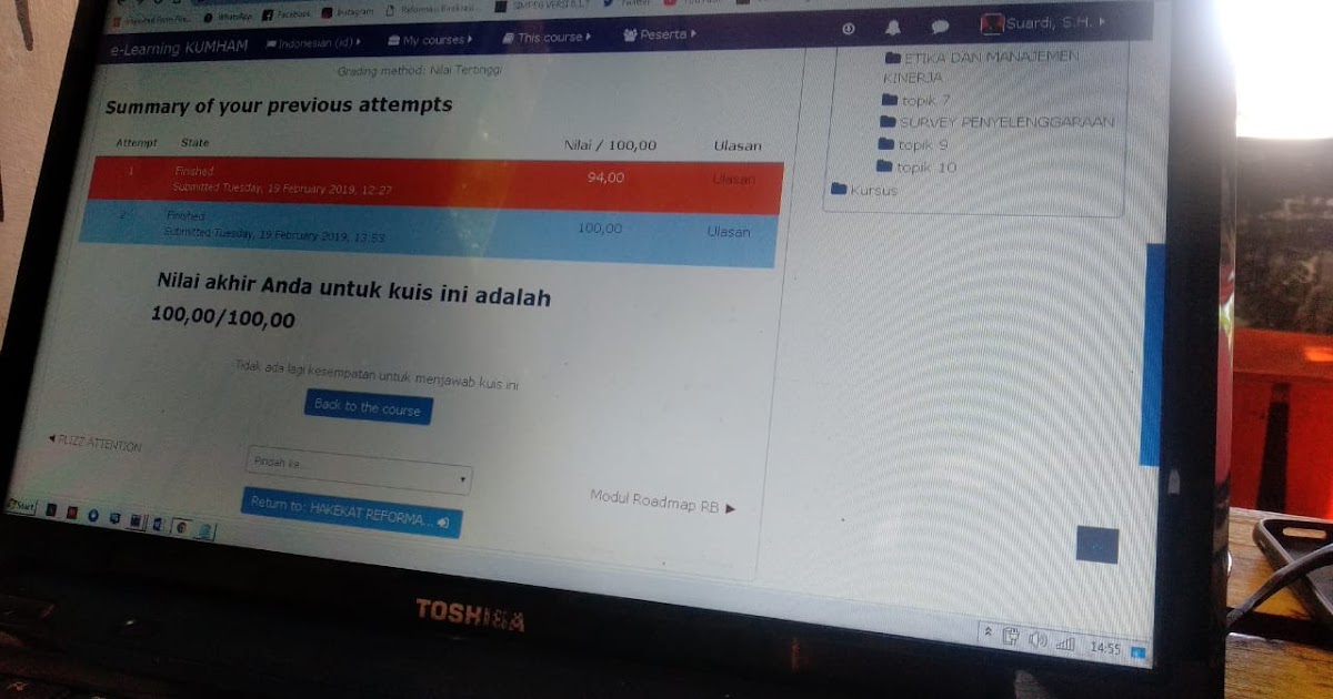 Diklat E Learning Hari Pertama Dua Pegawai Bapas Watampone Raih Nilai Sempurna Balai Pemasyarakatan Kelas Ii Watampone