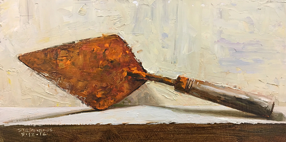 Daily Painting Rusty Trowel 5x10