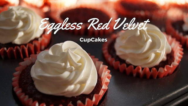 Eggless  Red Velvet recipe- Easy cupcake recipe in Convention Microwave(mini red velvet cupcake)