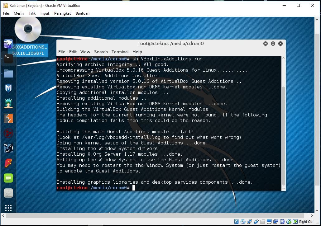 Cara Memasang Driver Kali Linux di Virtual Box Menggunakan Guest