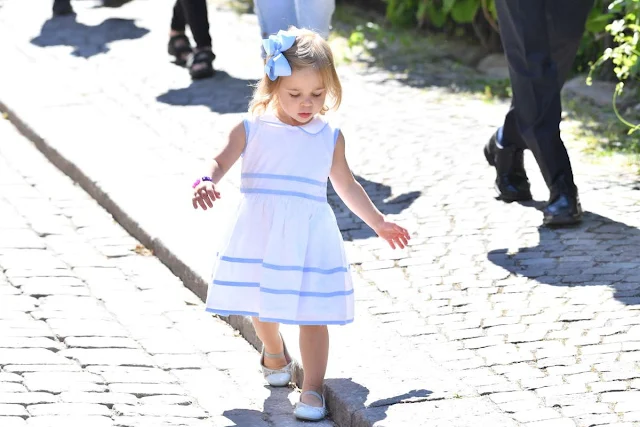 Princess Madeleine of Sweden, Princess Leonore of Sweden and Christopher O'Neill are seen visiting Gotland Museum