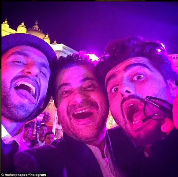  Mad Selfie: Actors Ranveer Singh, Sanjay Kapoor and Arjun kapoor at the wedding