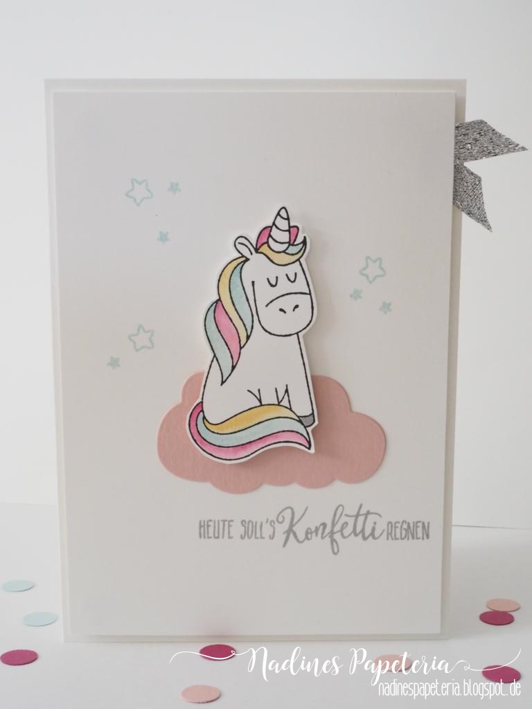 Nadines Papeteria: Geburtstagskarte Einhorn