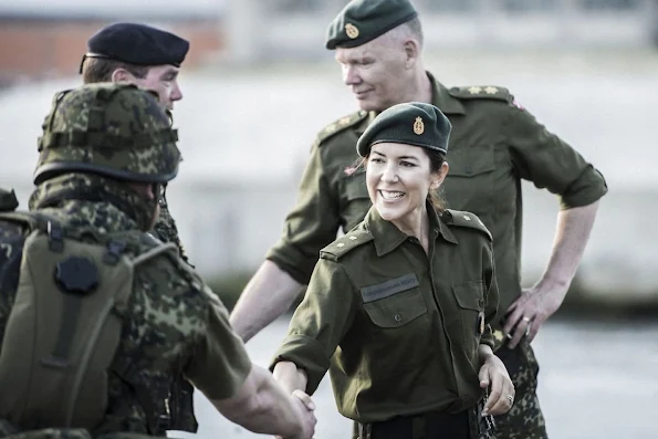 Crown Princess Mary of Denmark participated in the Home Guard's National Land Exercise 2016 (Hjemmeværnets Landsøvelse 2016) at the Port of Fredericia
