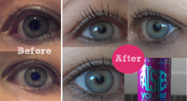 Maybelline The Falsies Volum' Express mascara before & after