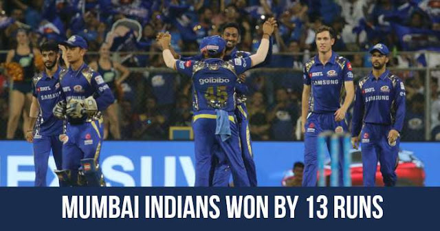 Mumbai Indians won by 13 runs