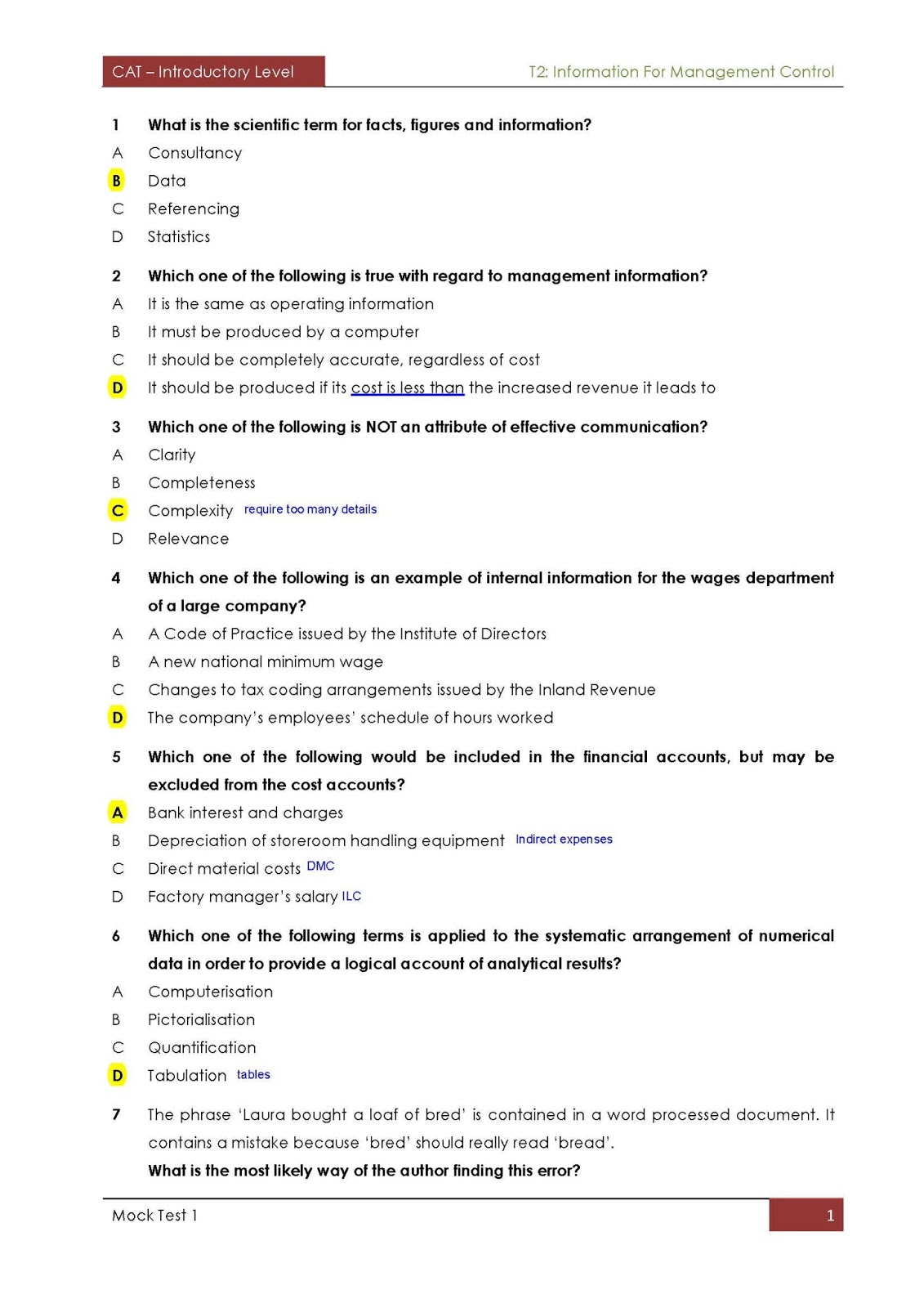 Jessy Chong (JC) Answers Mock Test 1