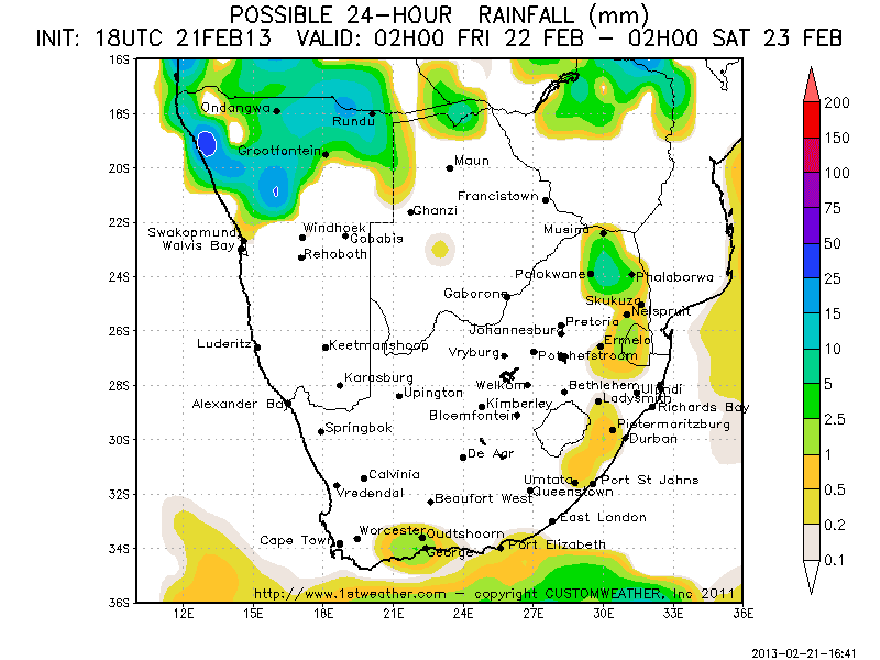 SA Weather and Disaster Observation Service: Possible 24 Hour Rainfall ...