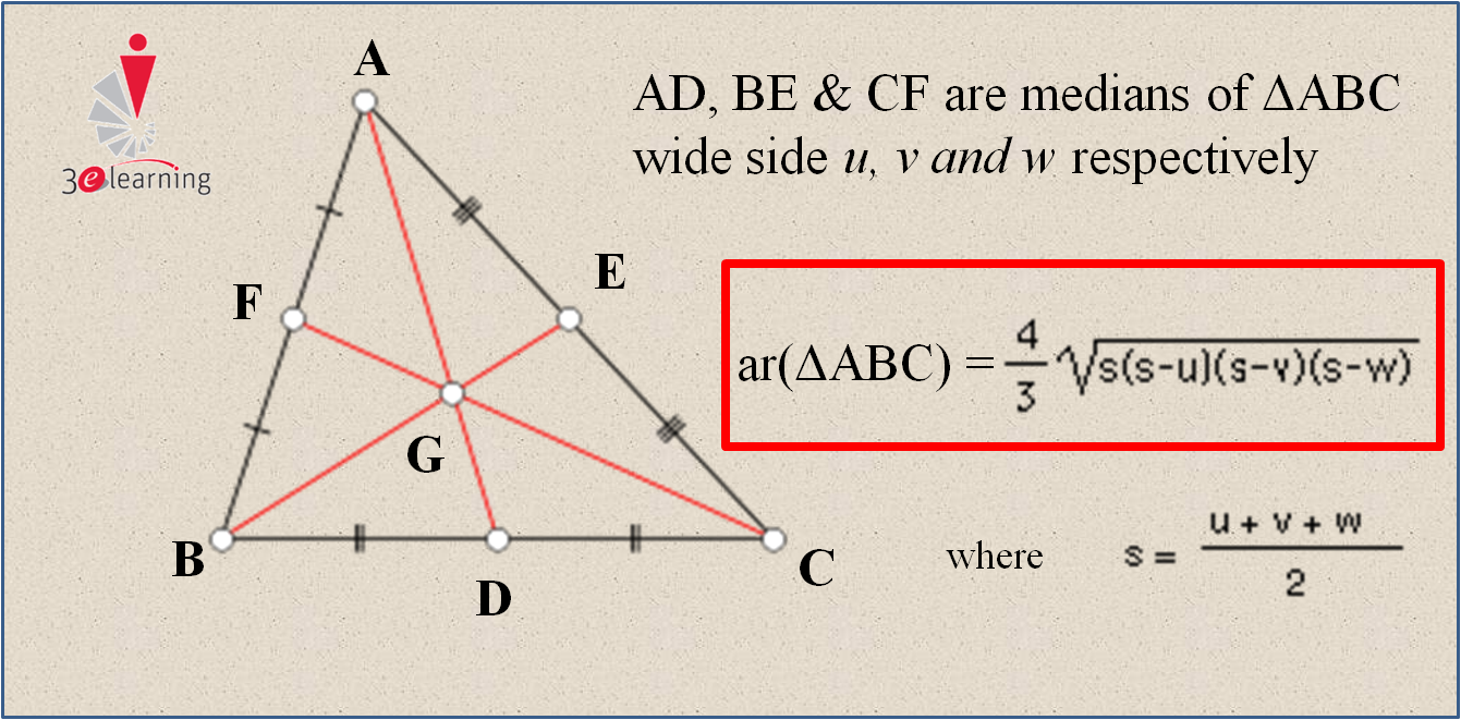 3E LEARNING: Area Of Triangle By Medians