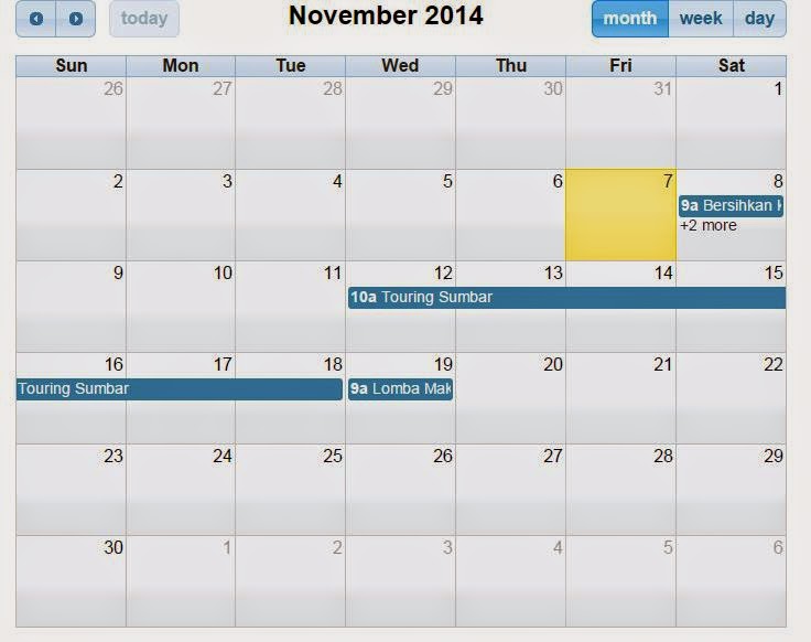 Cara membuat kalender jadwal dengan PHP MySQL