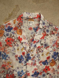 FWK by Engineered Garments "Lab Shirt in White Multi Floral Sheeting"