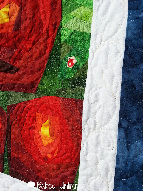 BabcoUnlimited.blogspot.com --I Looked Out the Window Quilt, Painting the Roses Red Art Quilt