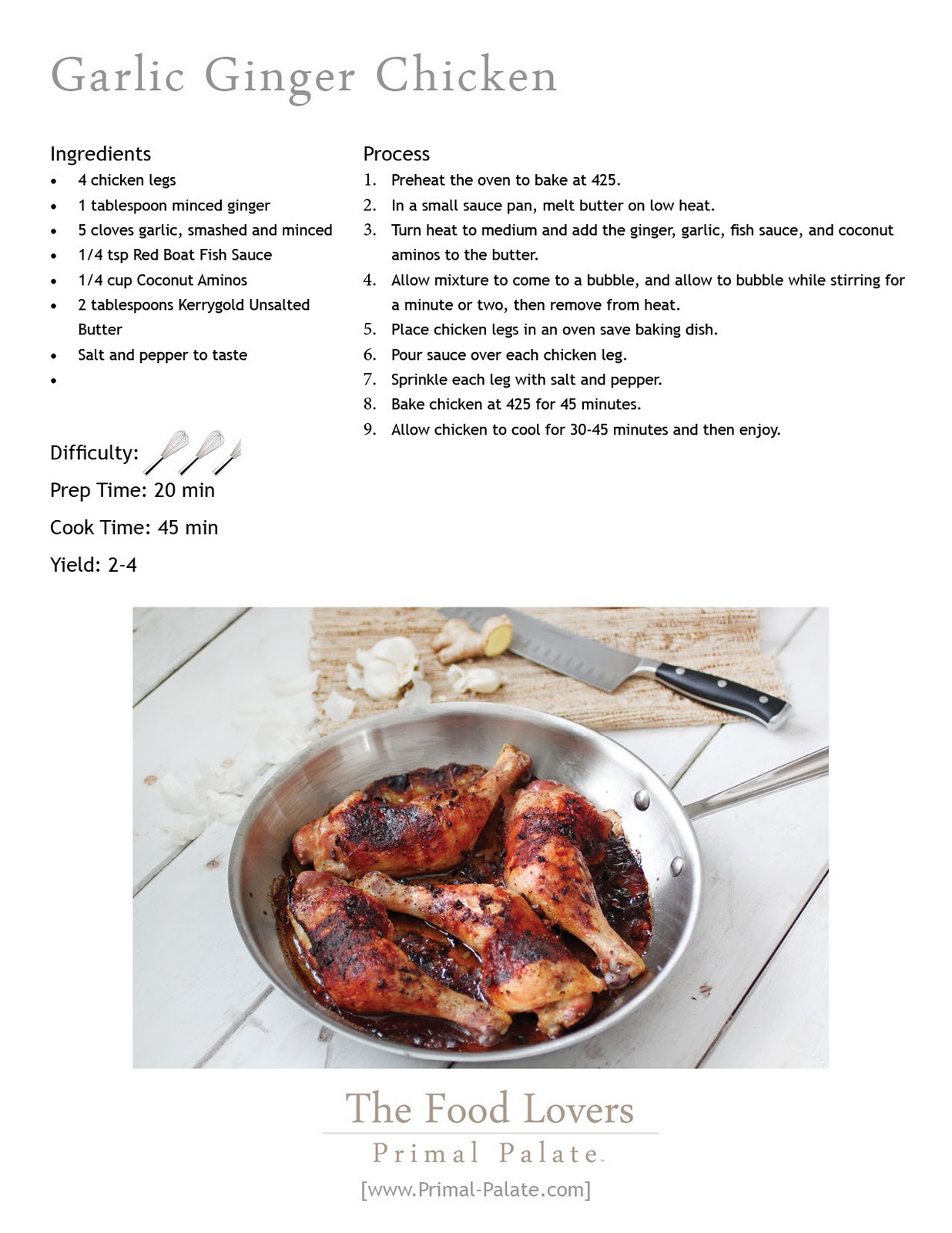 Garlic Ginger Chicken Primal Palate Paleo Recipes