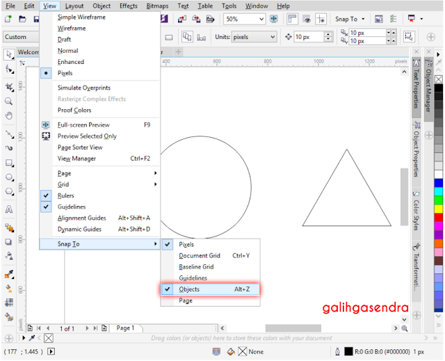 Corel Draw tutorial Snap to object center star circle