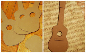 cut out cardboard guitar shapes