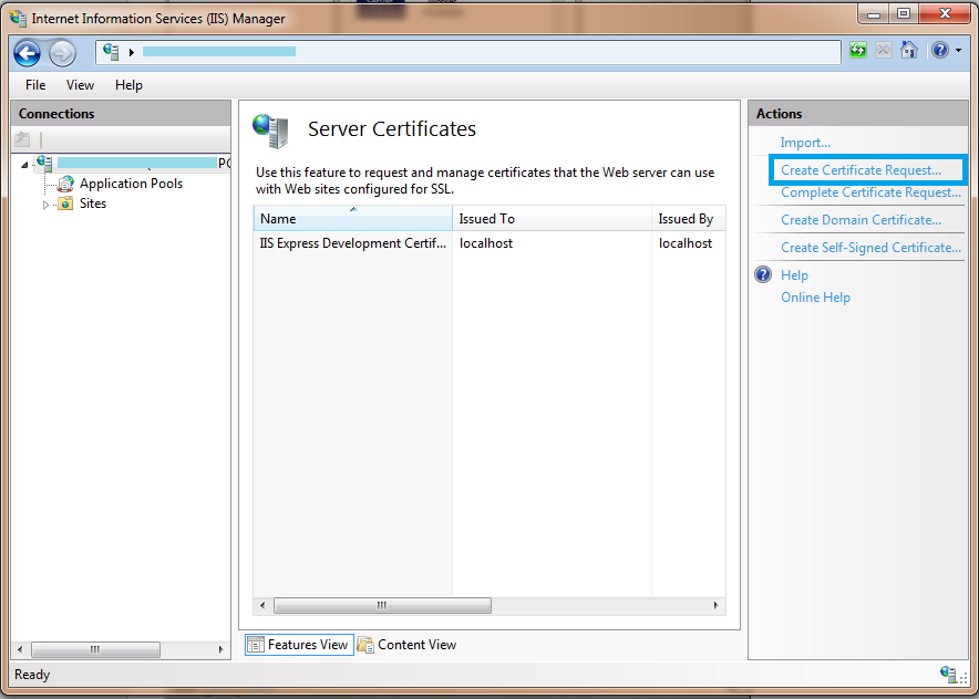Generate a CSR (Certificate Signing Request) : IIS 7 ~ EDUDOTNET Generate a CSR (Certificate Signing Request) : IIS 7 ~ EDUDOTNET