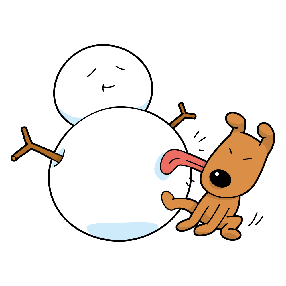 なめるのはやめて雪だるま