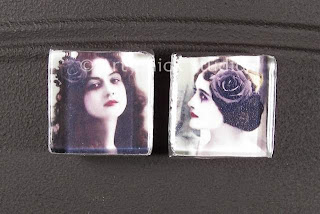 Flower Ladies Glass Tile Magnets