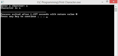 Print Character C Program
