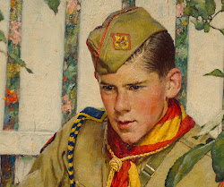 rockwell norman paintings american boy scouts adventure trail painting scout colors oil prints christmas canvas eagle portrait muddy fishing flowers