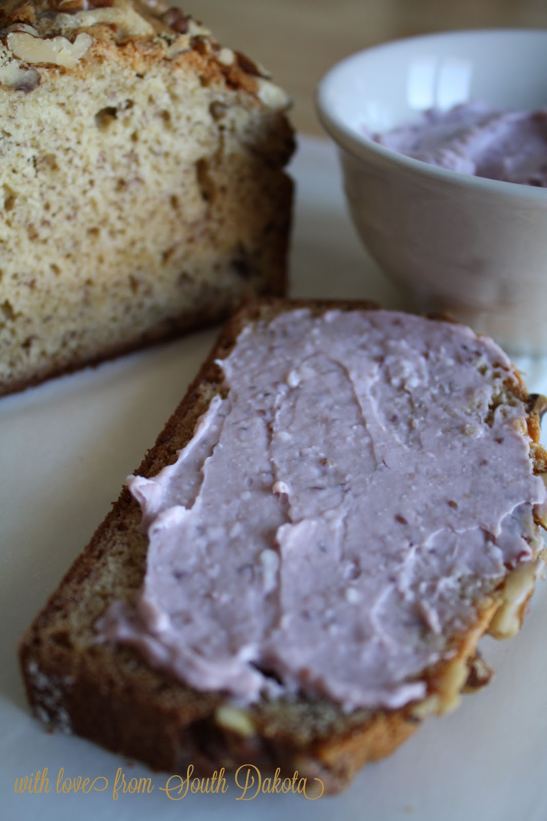 With Love from South Dakota Creamy Raspberry Spread for Banana Bread